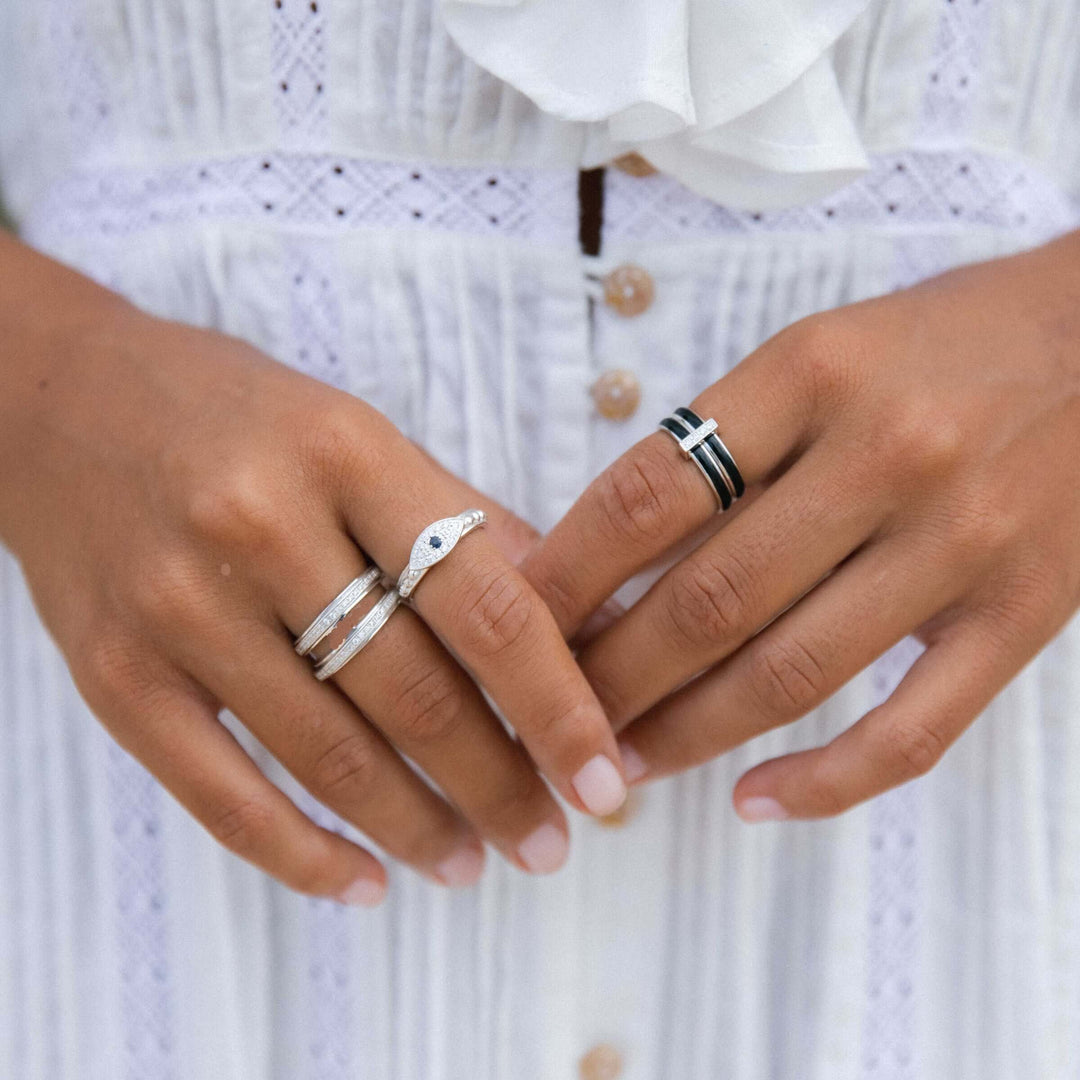 Intention Meditation Ring - Sterling Silver Spinning Bands